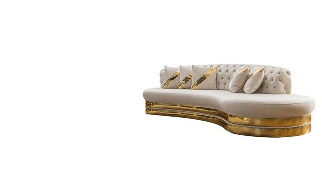 JVmoebel Sofa Exklusive Chesterfield Sofagarnitur Wohnzimmer Halbrundes Sof günstig online kaufen