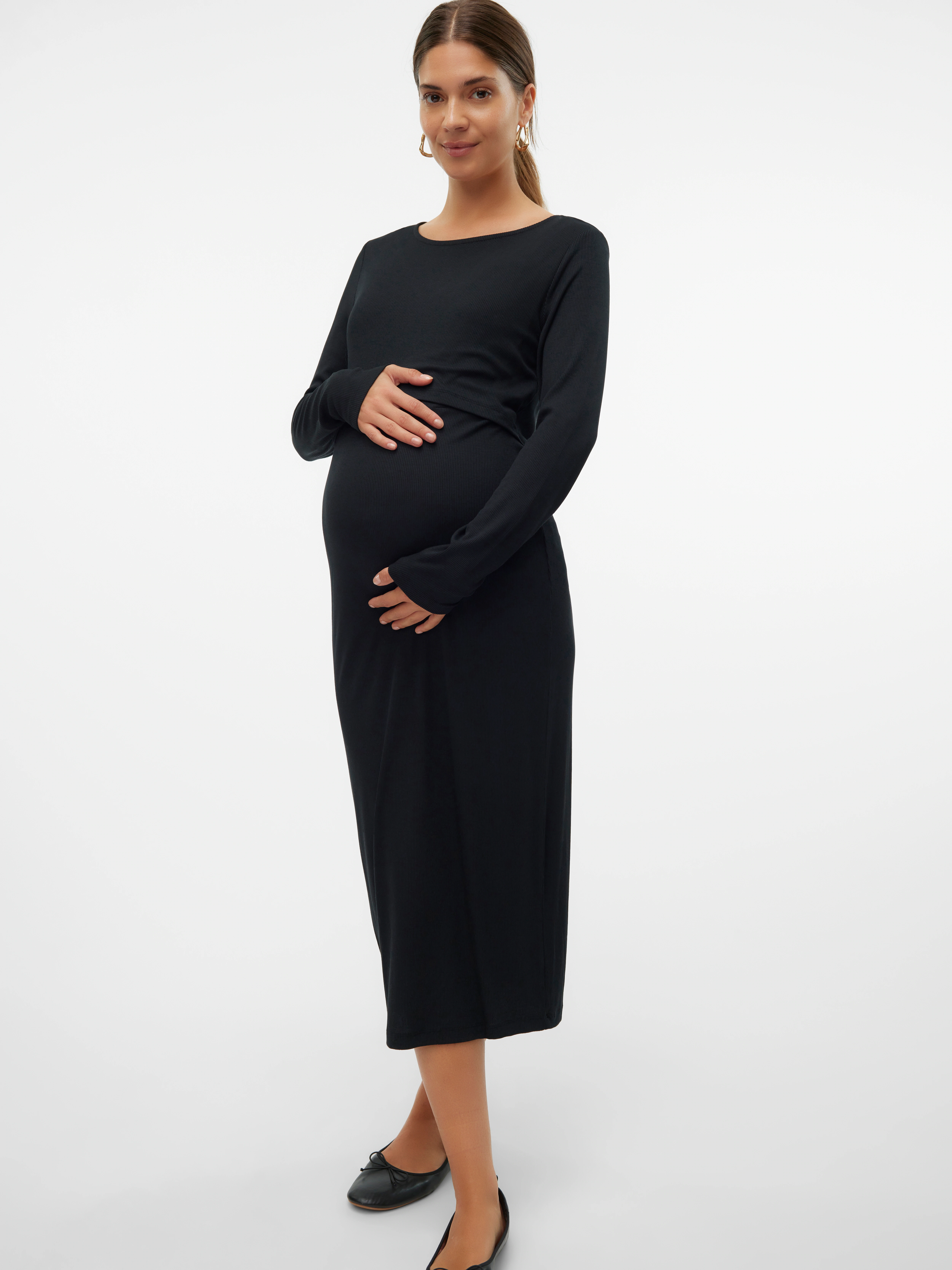 Mamalicious Umstandskleid "MLBRYNNA JUNE LS JRS MIDI DRESS 2F NOOS" günstig online kaufen