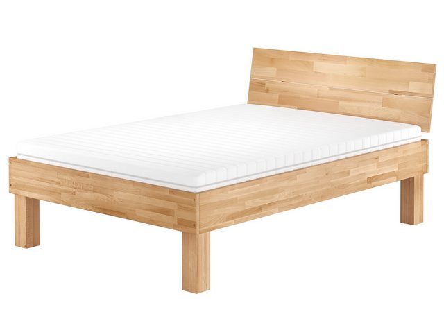 ERST-HOLZ Bett Hohes Seniorenbett Buche natur lackiert Doppelbett in Überlä günstig online kaufen