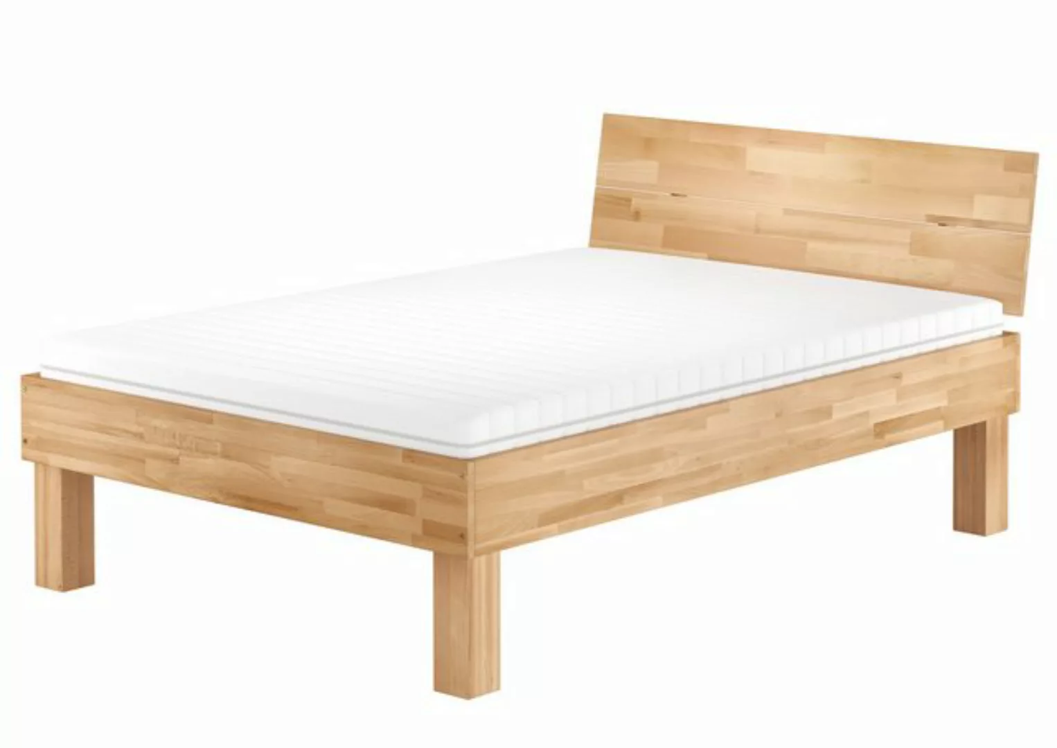 ERST-HOLZ Bett Hohes Seniorenbett Buche natur lackiert Doppelbett in Überlä günstig online kaufen