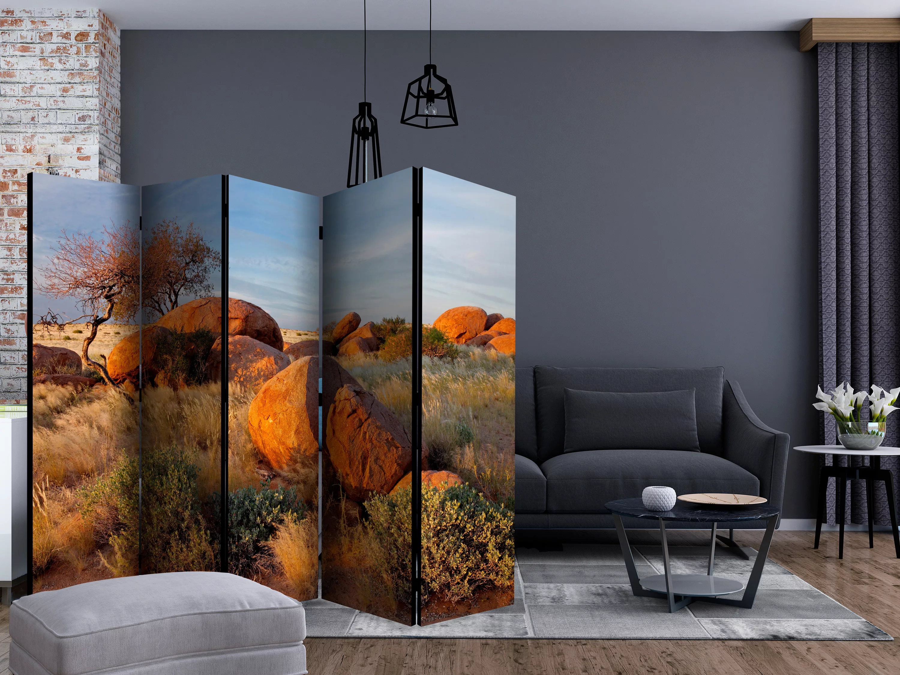 5-teiliges Paravent - African Landscape, Namibia Ii [room Dividers] günstig online kaufen