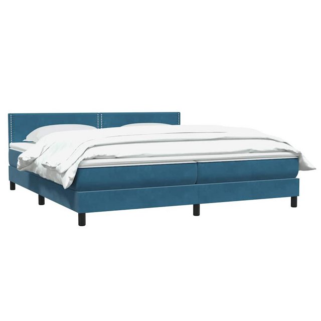 vidaXL Bett Boxspringbett mit Matratze Dunkelblau 180x210 cm Samt günstig online kaufen