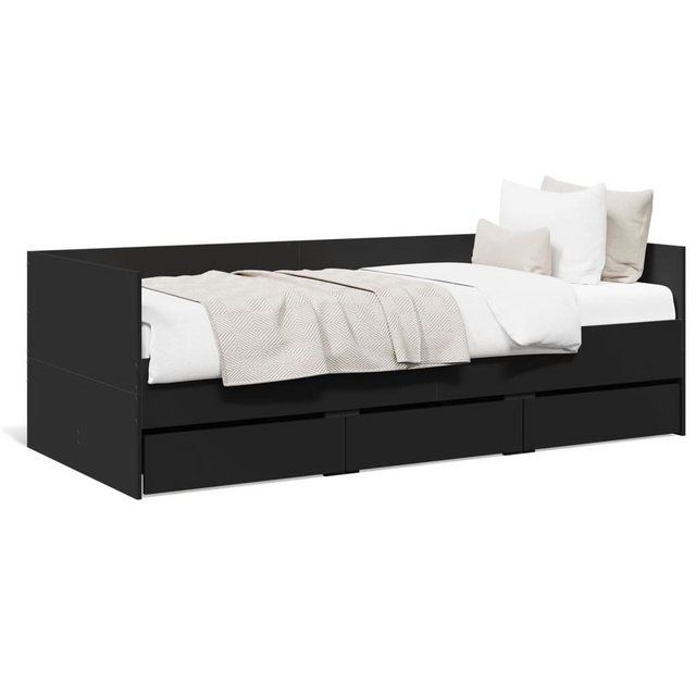vidaXL Bett Tagesbett mit Schubladen Schwarz 90x200 cm Holzwerkstoff günstig online kaufen