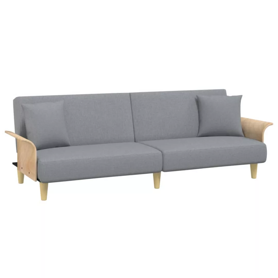 vidaXL Sofa Schlafsofa mit Armlehnen Hellgrau Stoff Schlafcouch Couch Sofa günstig online kaufen