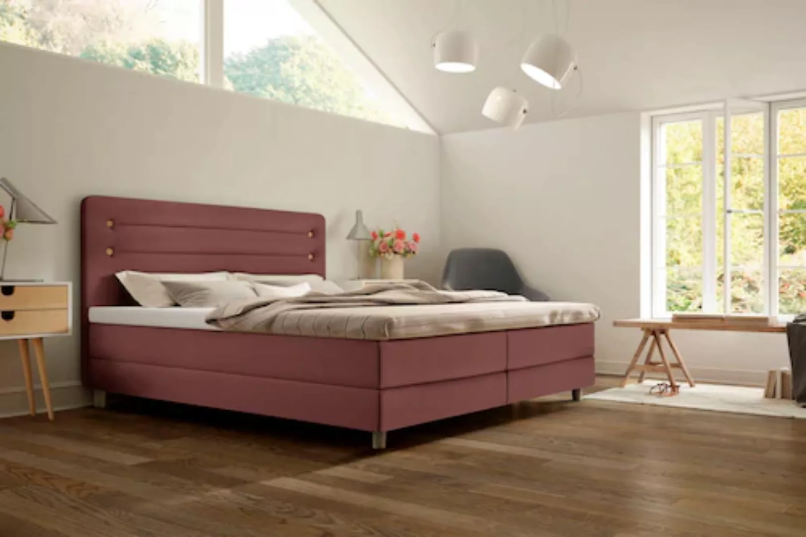 Schlaraffia Boxspringbett Fidelio, inkl GELTEX® Next Topper, Holzfuß in Eic günstig online kaufen