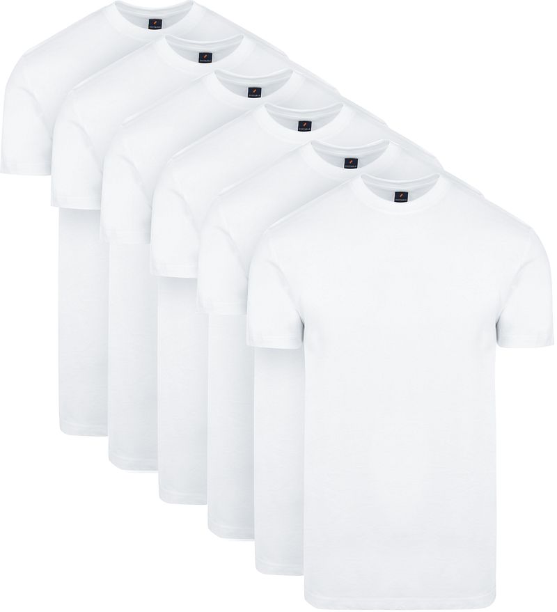 Suitable Obra T-Shirt Hoher Rundhalsausschnitt Weiß 6-Pack - Größe L günstig online kaufen