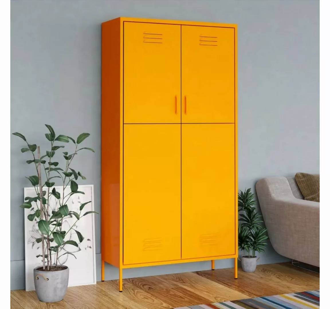 furnicato Kleiderschrank Senfgelb 90x50x180 cm Stahl (1-St) günstig online kaufen