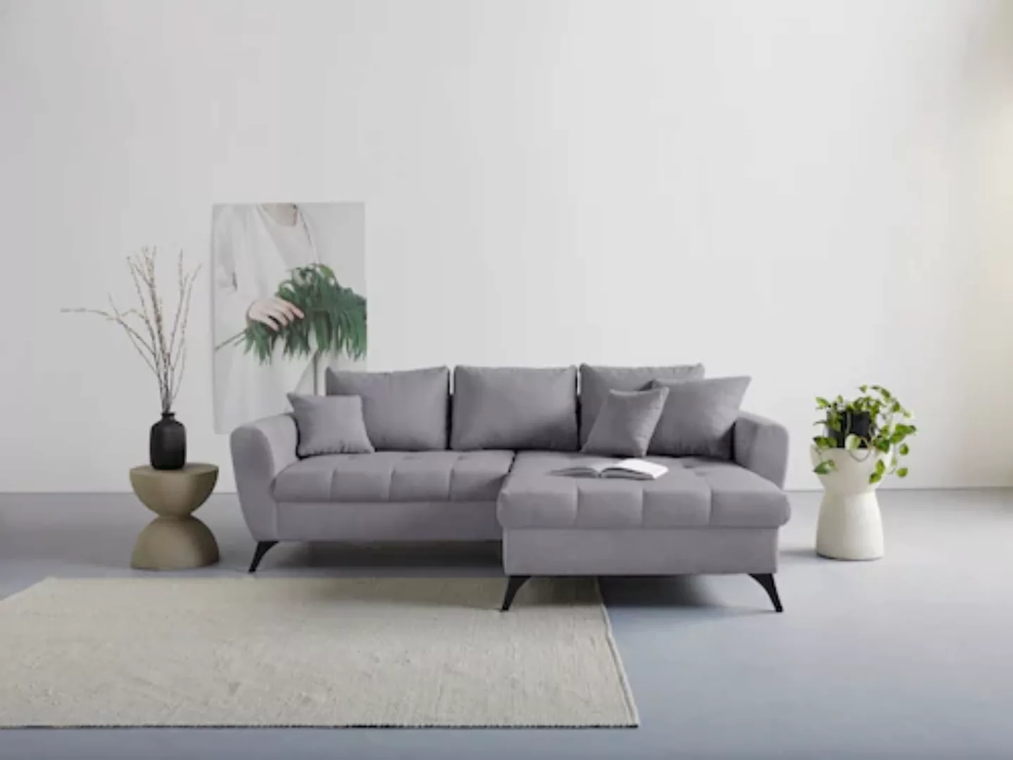 INOSIGN Ecksofa "Lörby L-Form", auch mit Aqua clean-Bezug, feine Steppung i günstig online kaufen