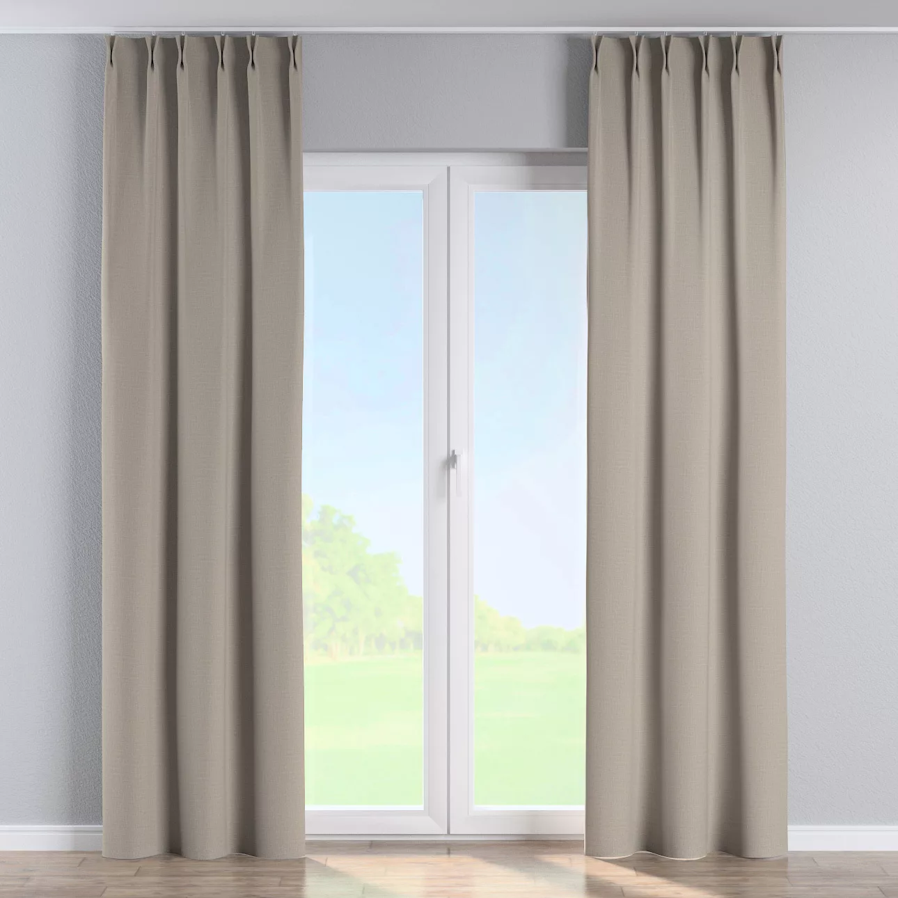 Vorhang mit flämischen 2-er Falten, beige, Dimout 300 cm (269-11) günstig online kaufen