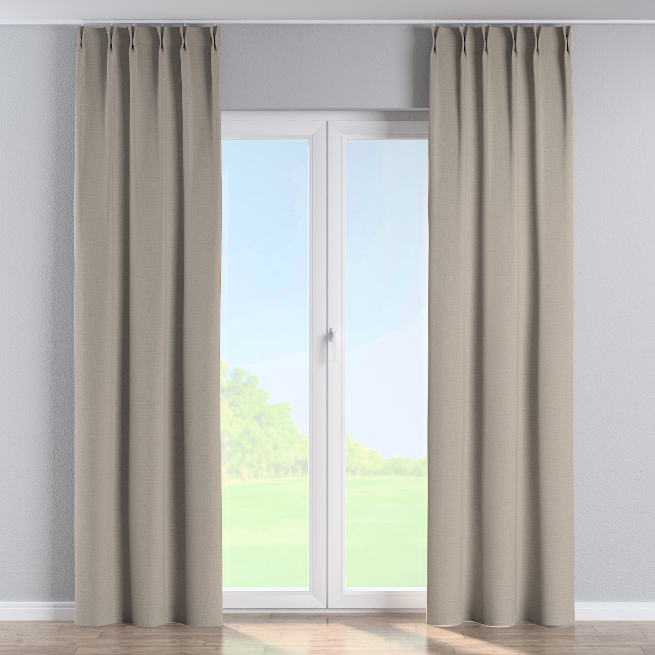 Vorhang mit flämischen 2-er Falten, beige, Dimout 300 cm (269-11) günstig online kaufen