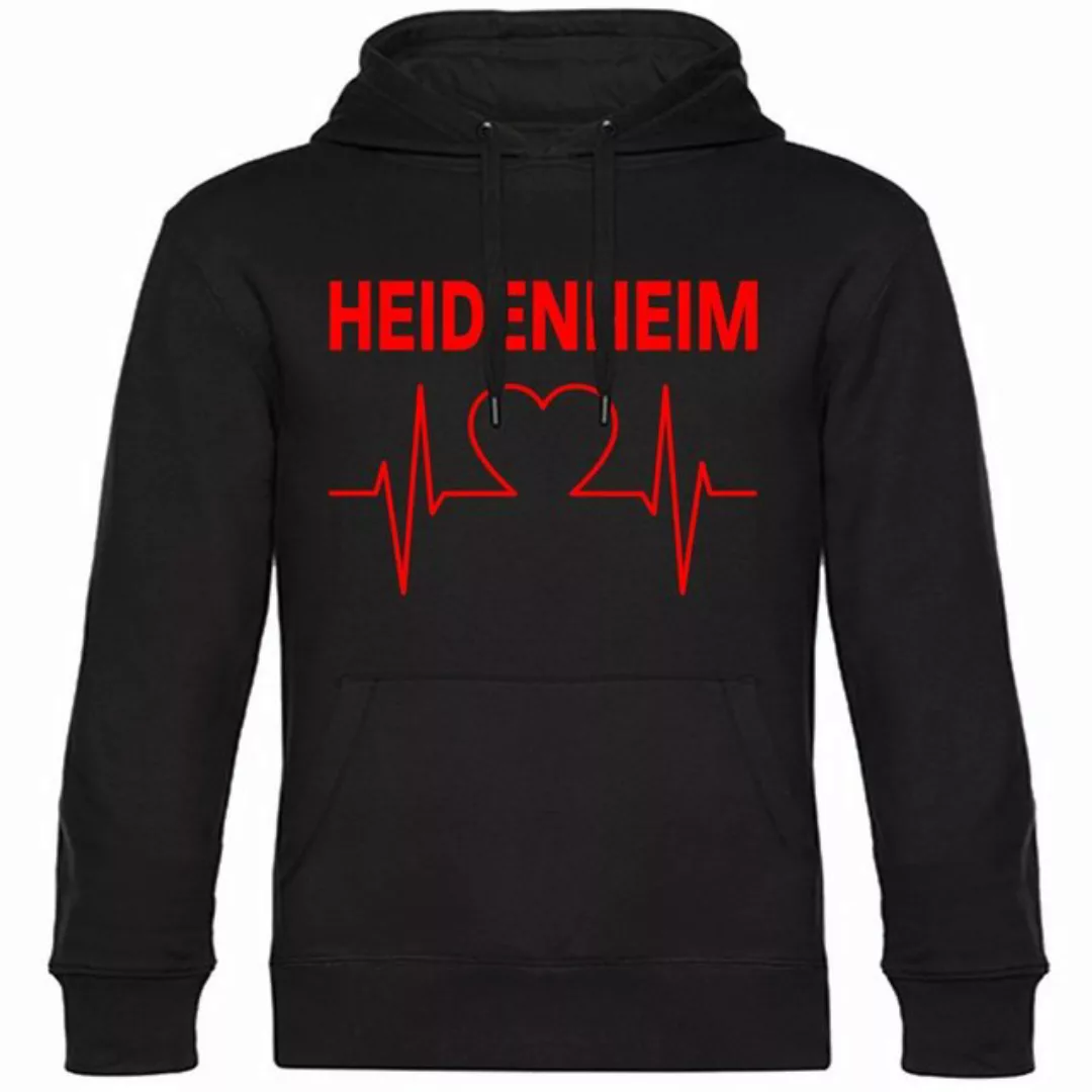 multifanshop Kapuzensweatshirt Heidenheim - Herzschlag - Pullover günstig online kaufen