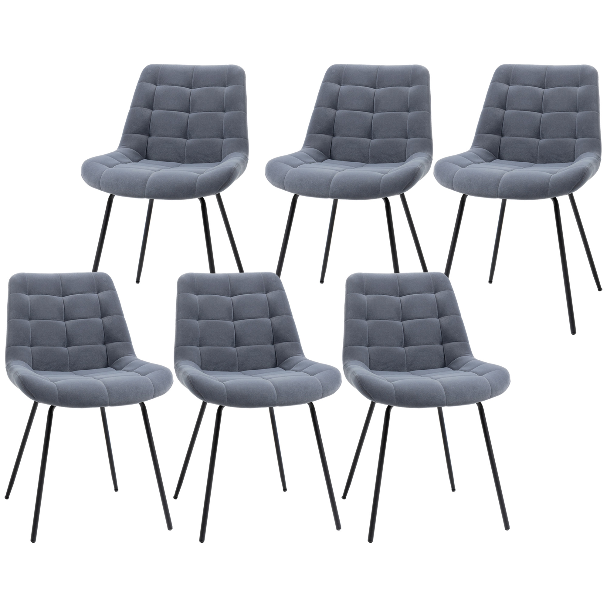 HOMCOM 6er Set Esszimmerstuhl Küchenstuhl Polsterstuhl mit Rückenlehne, Sit günstig online kaufen