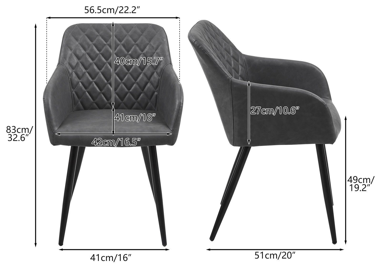Ofcasa Esszimmerstuhl Küchenstühle (2er Set), Kunstlederstühle, günstig online kaufen