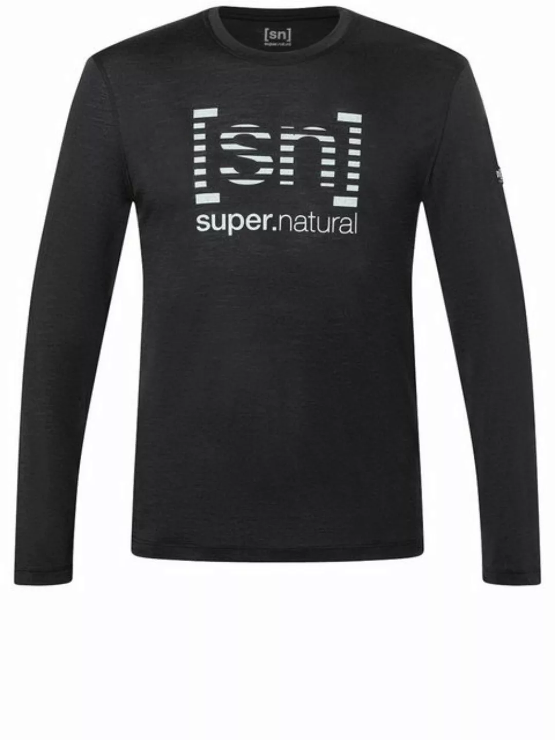 SUPER.NATURAL Langarmshirt für Herren, Merino GRID LOGO LS casual, no smell günstig online kaufen