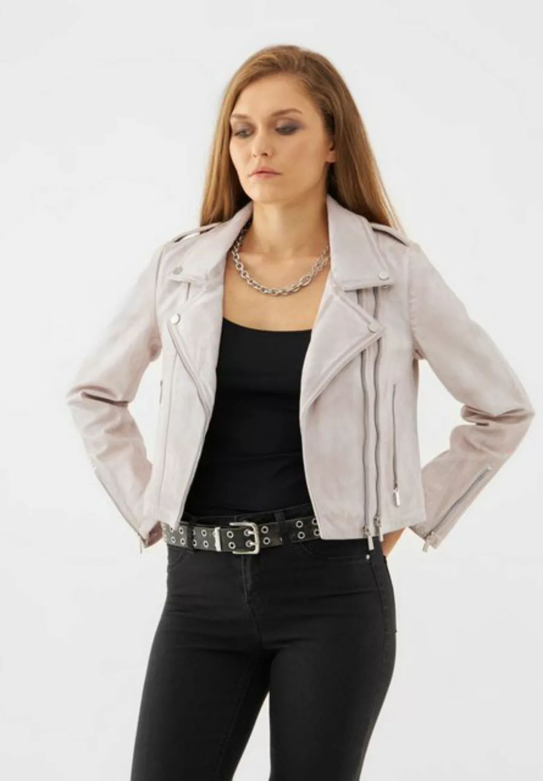 Bolongaro Trevor Lederjacke HANA BIKER Weiches Leder, gewalktes Finish, Pan günstig online kaufen