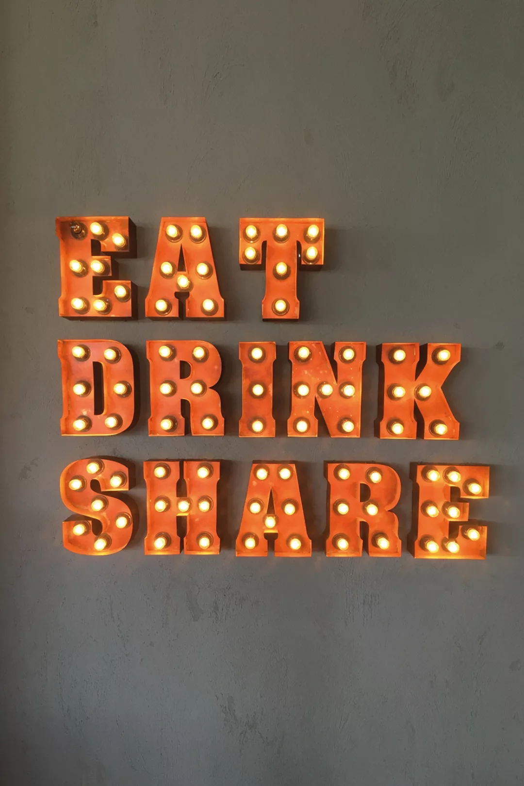 queence Metallbild "EAT DRINK SHARE", Buchstaben günstig online kaufen