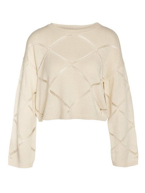 Noisy may Strickpullover Cropped Strickpullover mit Lochstrick Details NMJU günstig online kaufen