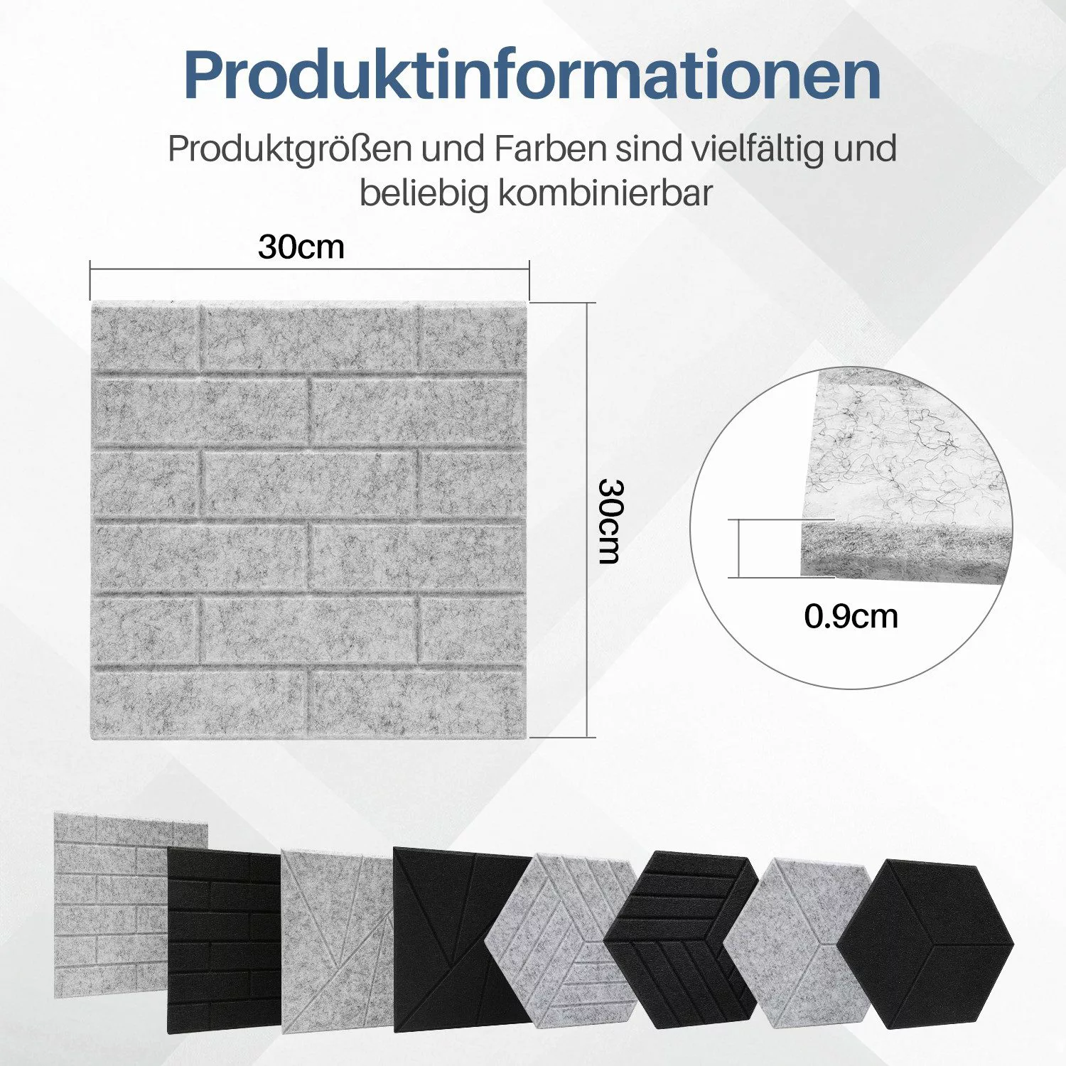 Clanmacy Akustikplatte 12 stuks Akustikplatten Quadratisch günstig online kaufen