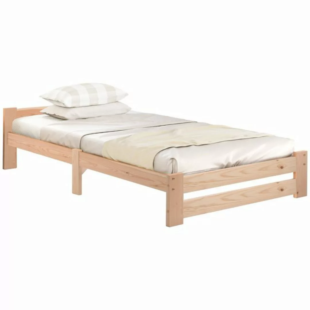 OKWISH Bett Solide Massivholzbett, mit Kopfteil und Lattenrost (200x90cm, M günstig online kaufen