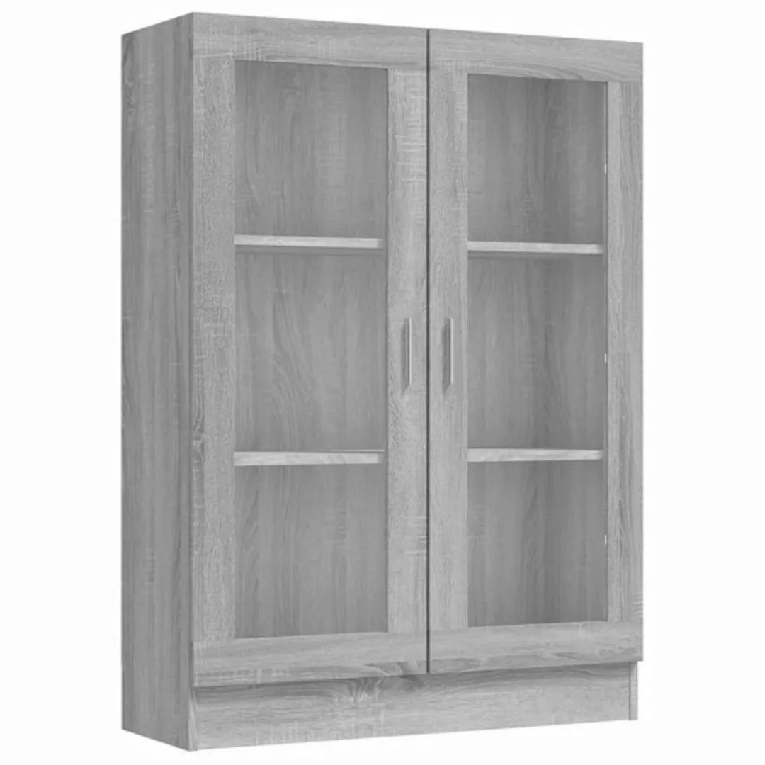 furnicato Vitrine Vitrinenschrank Grau Sonoma 82,5x30,5x115 cm Holzwerkstof günstig online kaufen