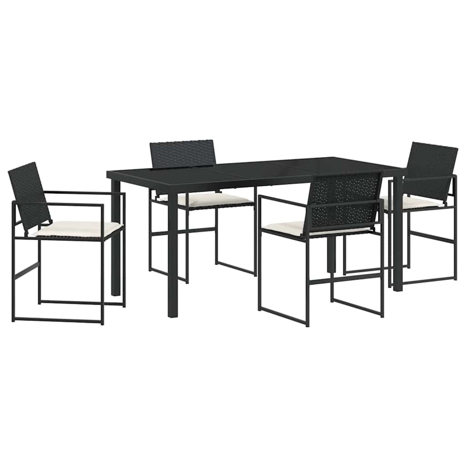 vidaXL Garten Essgruppe 5-Tlg Schwarz Poly Rattan 3379331 günstig online kaufen