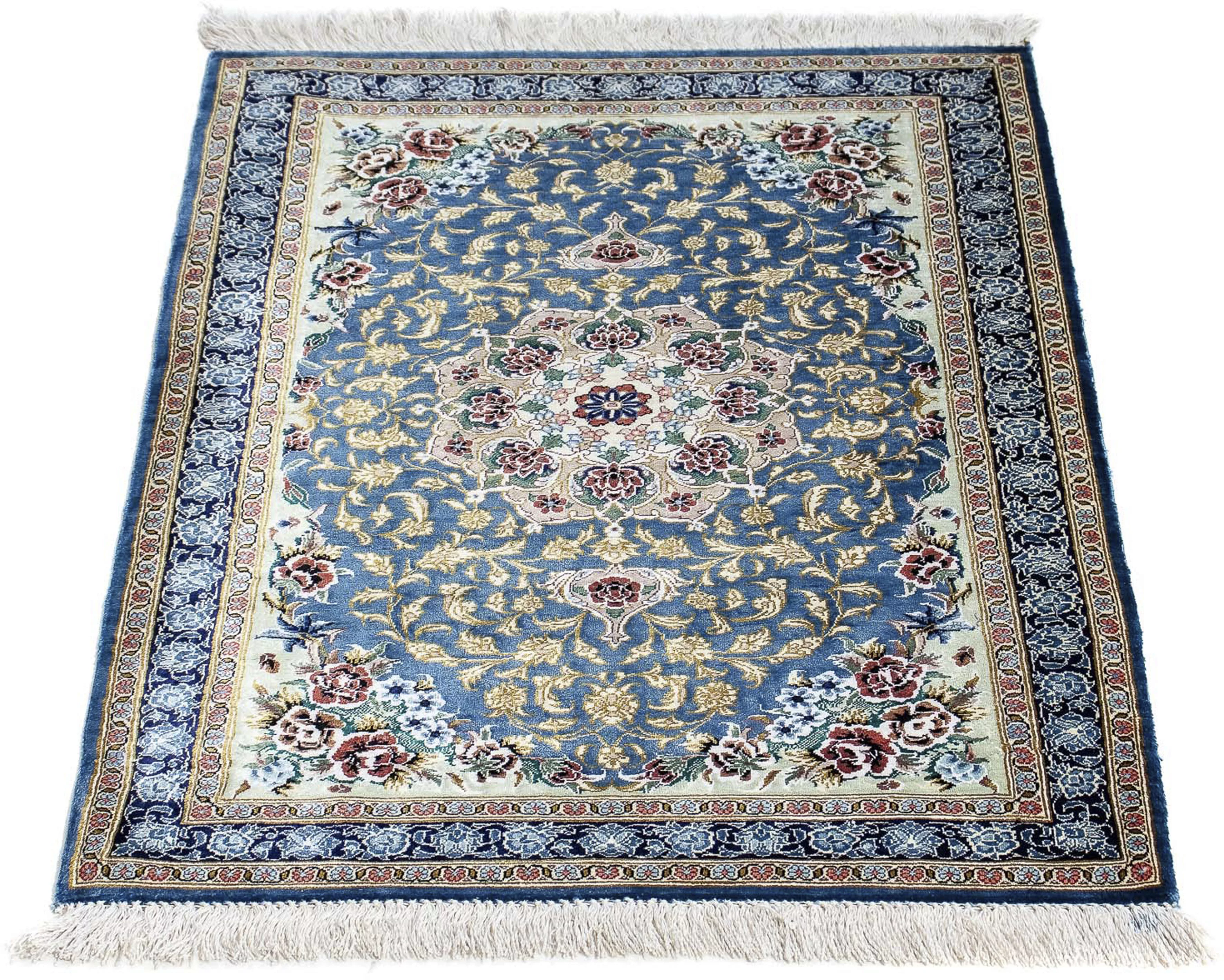 morgenland Orientteppich »Perser - Ghom - 86 x 60 cm - blau«, rechteckig, W günstig online kaufen