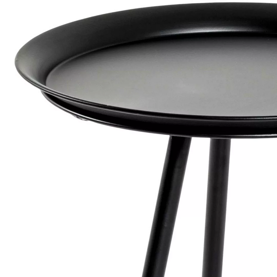 Beistelltisch Sofa in Schwarz runder Tischplatte günstig online kaufen
