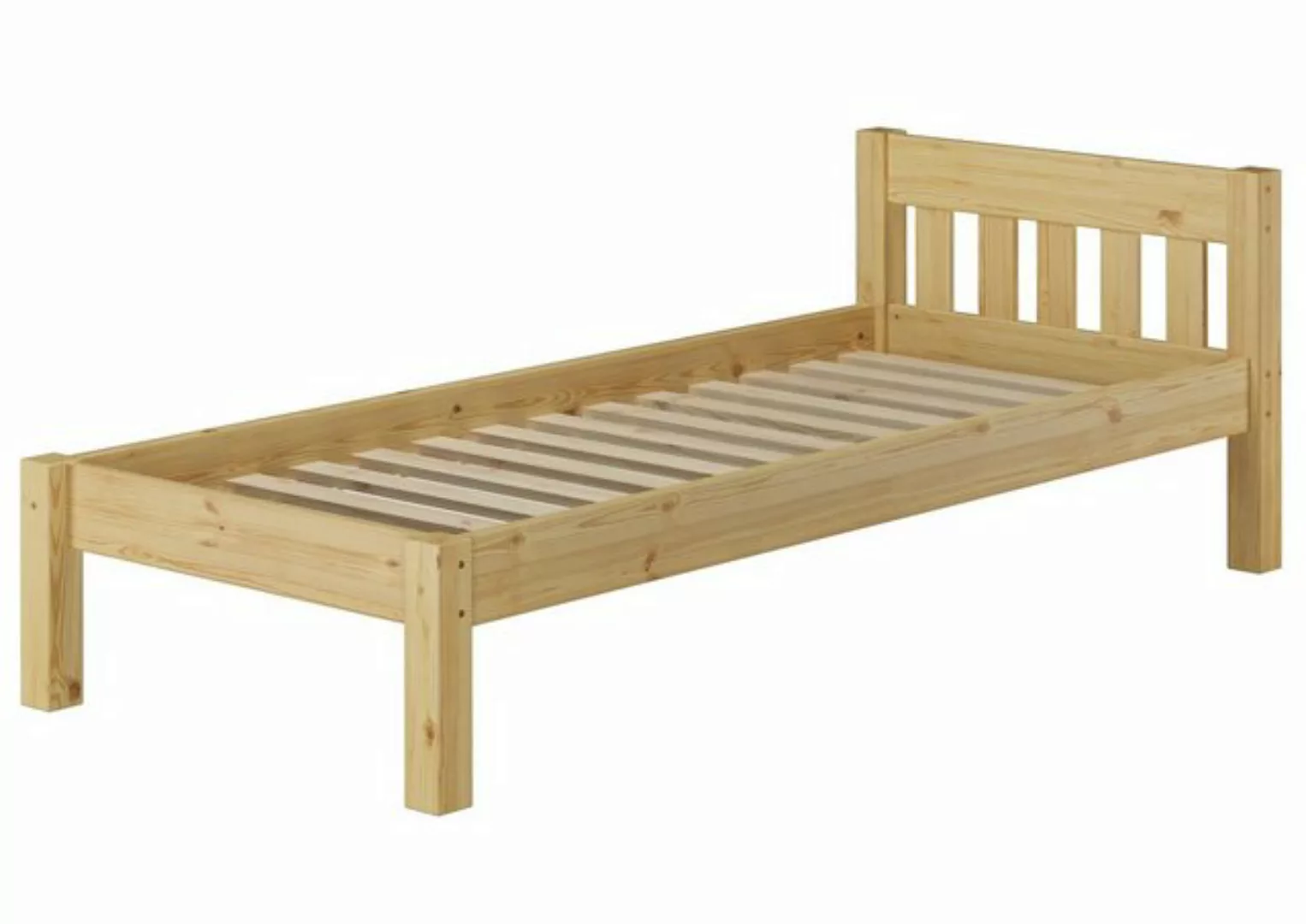 Erst-Holz® Einzelbett mit Sprossen Kiefer 90x200 mit Rost natur Gr. 90 x 20 günstig online kaufen