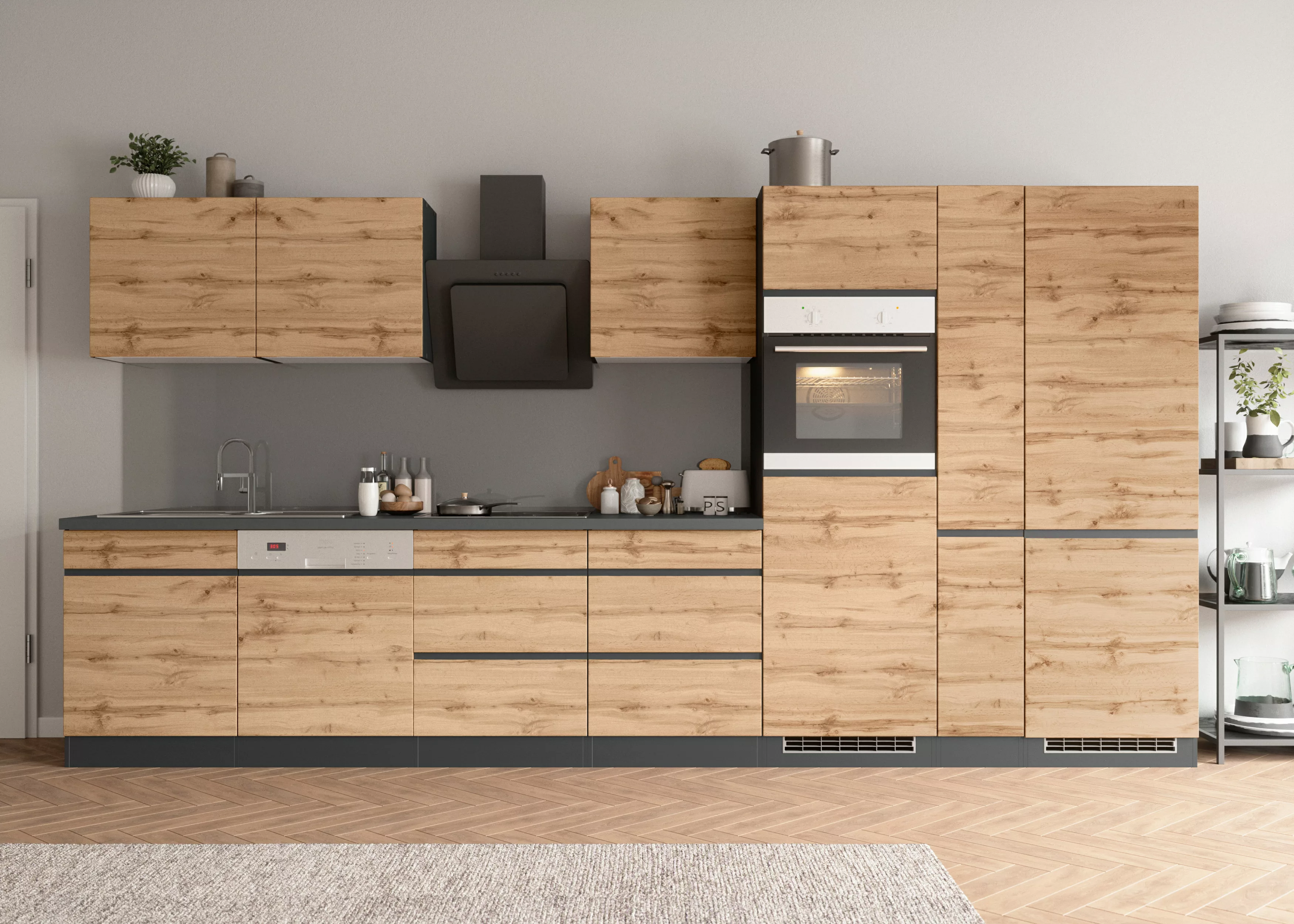 Kochstation Küche "KS-Riesa", Stellbreite 390 cm, wahlweise mit Induktionsk günstig online kaufen