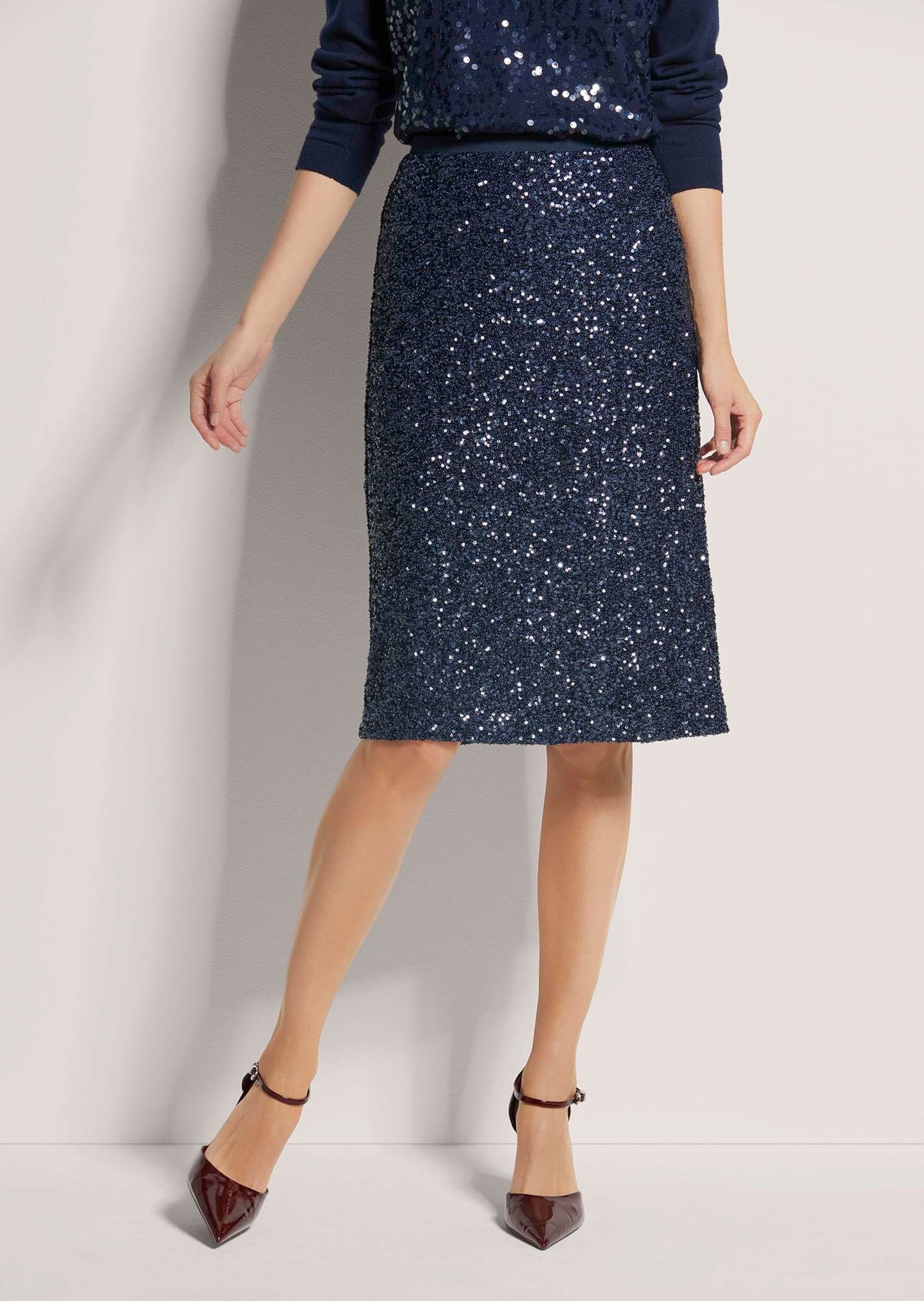 MADELEINE Midirock Schlanker Pencil-Skirt mit Wendepailletten günstig online kaufen