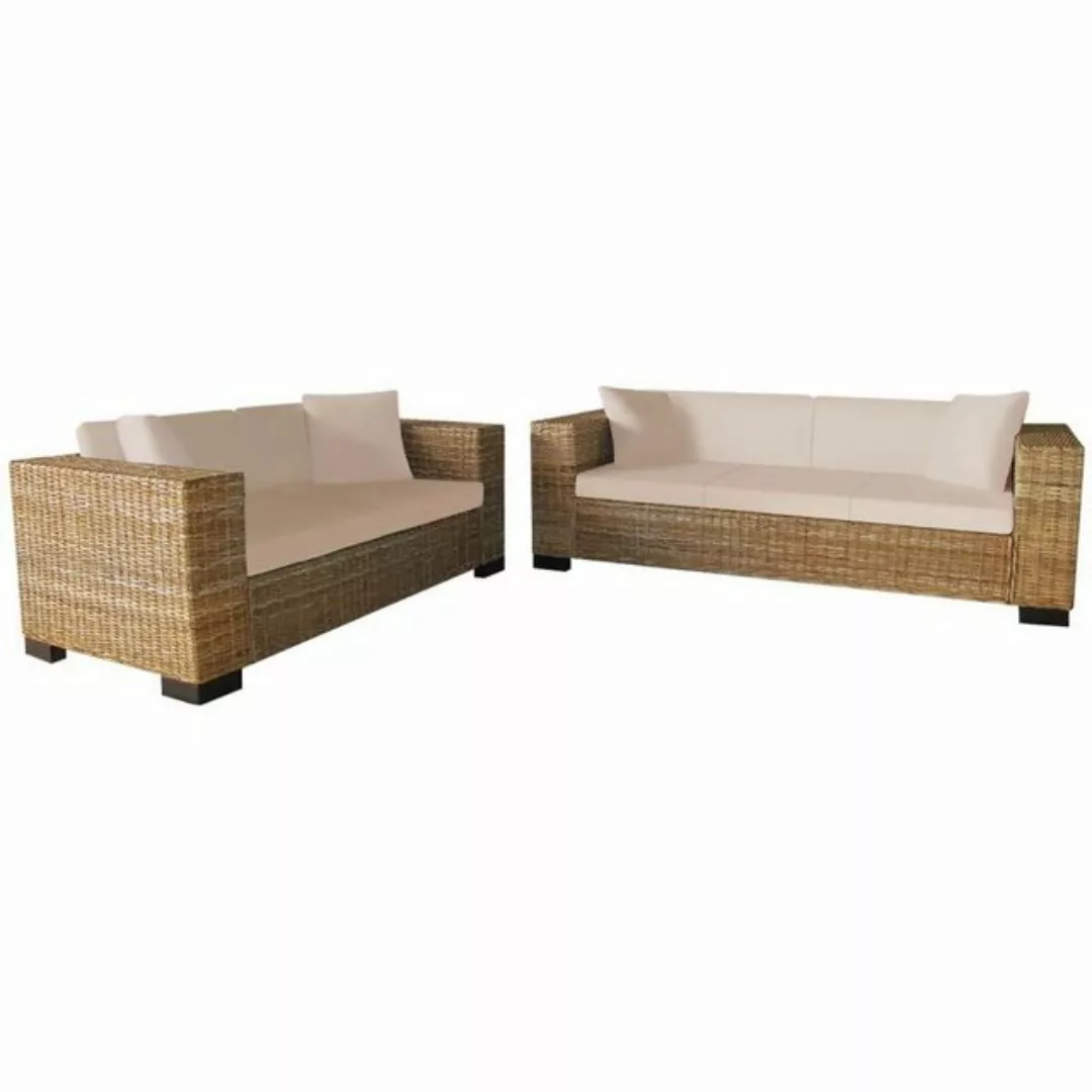 vidaXL Sofa Sofa-Set 2-Sitzer und 3-Sitzer Echtes Rattan günstig online kaufen