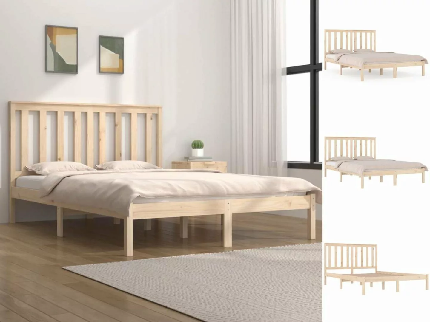 vidaXL Bettgestell Massivholzbett Kiefer 180x200 cm 6FT Super King Bett Bet günstig online kaufen