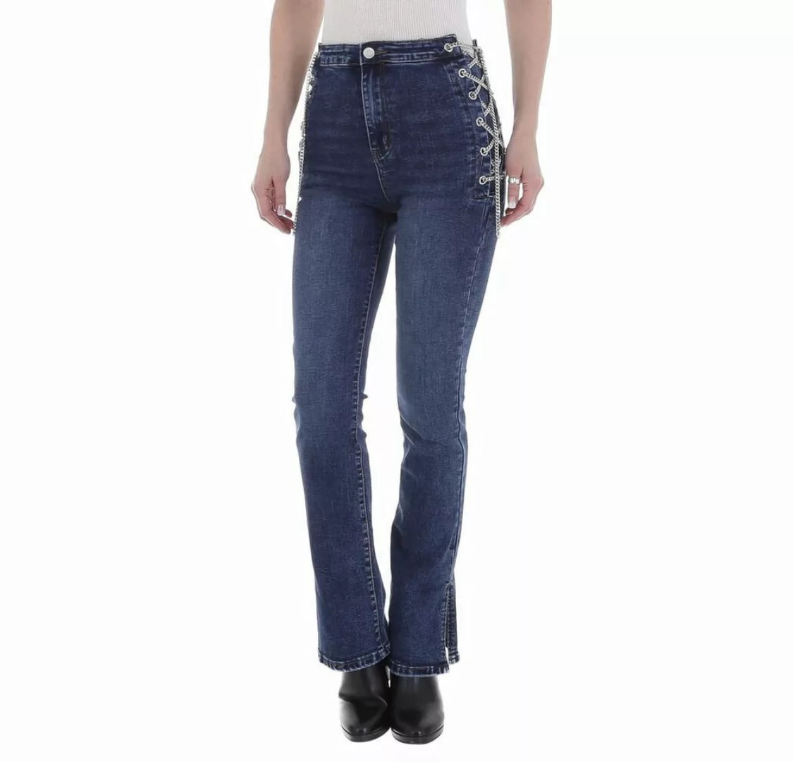 Ital-Design Bootcut-Jeans Damen Freizeit Ösen Stretch Bootcut Jeans in Blau günstig online kaufen