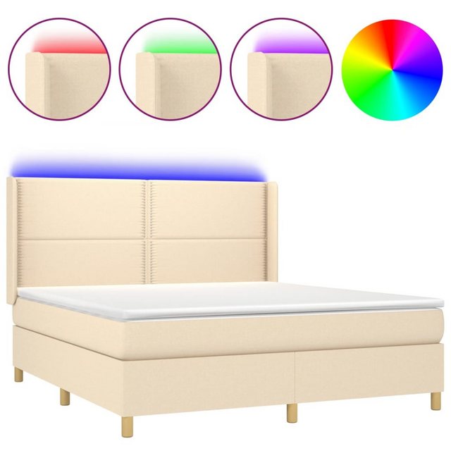 vidaXL Boxspringbett Bett Boxspringbett mit Matratze und LED Stoff (180 x 2 günstig online kaufen