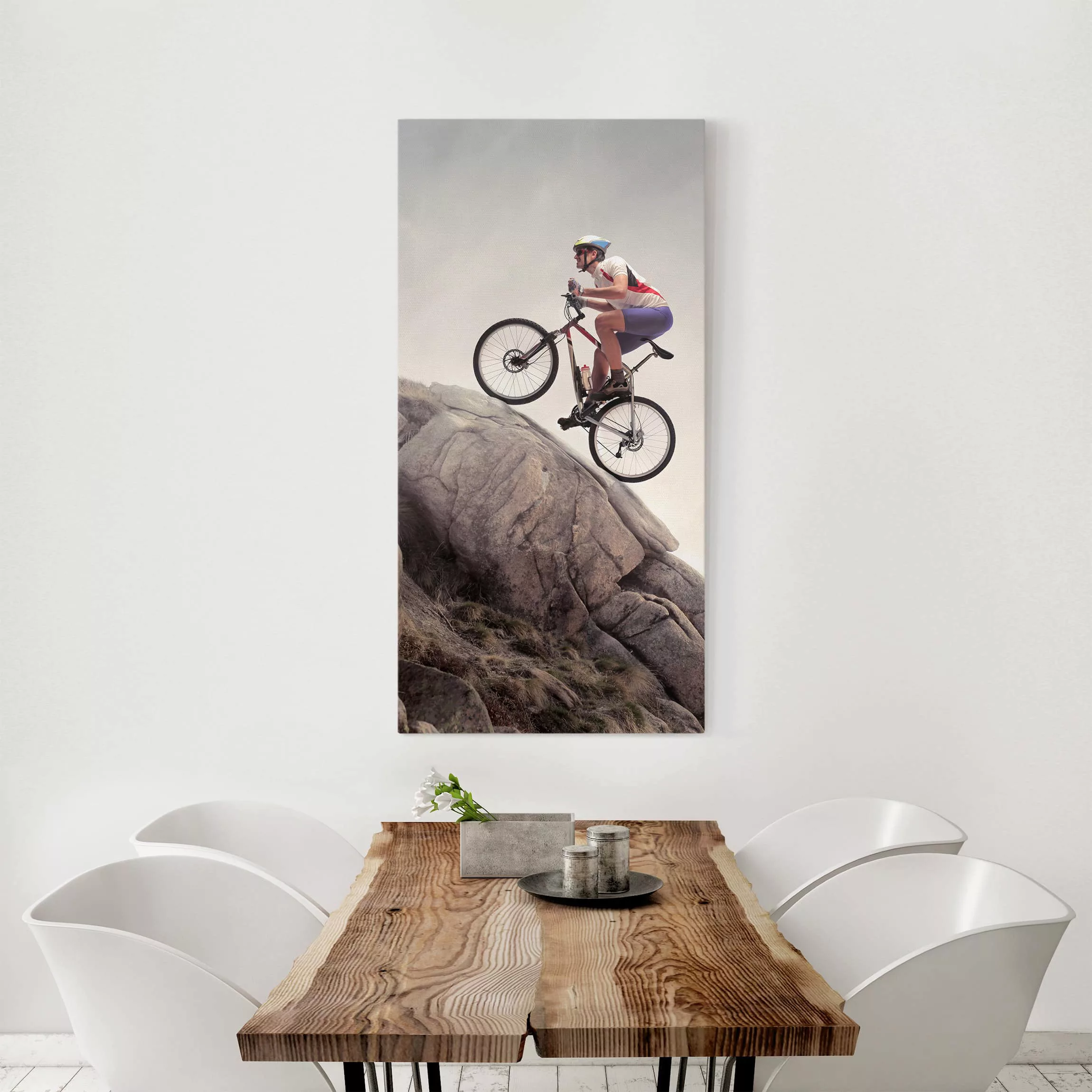 Leinwandbild Sport - Hochformat Riding Up That Hill günstig online kaufen