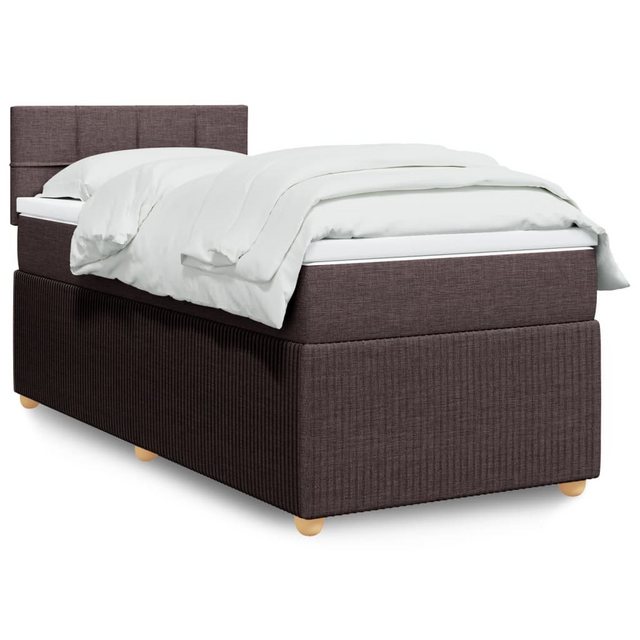 vidaXL Boxspringbett, Boxspringbett mit Matratze Dunkelbraun 100x200 cm Sto günstig online kaufen