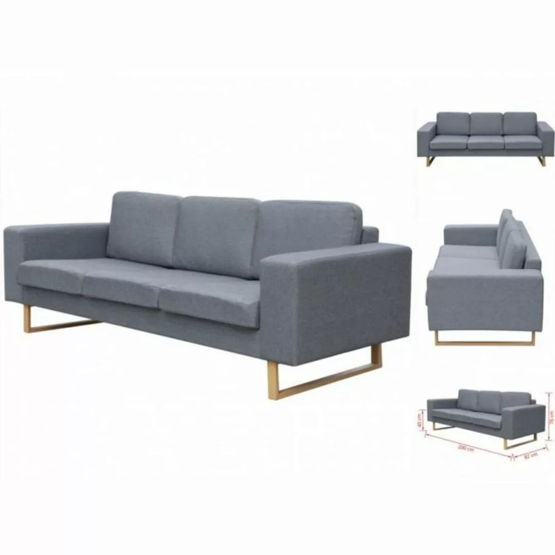 3-sitzer Sofa Stoff Hellgrau günstig online kaufen