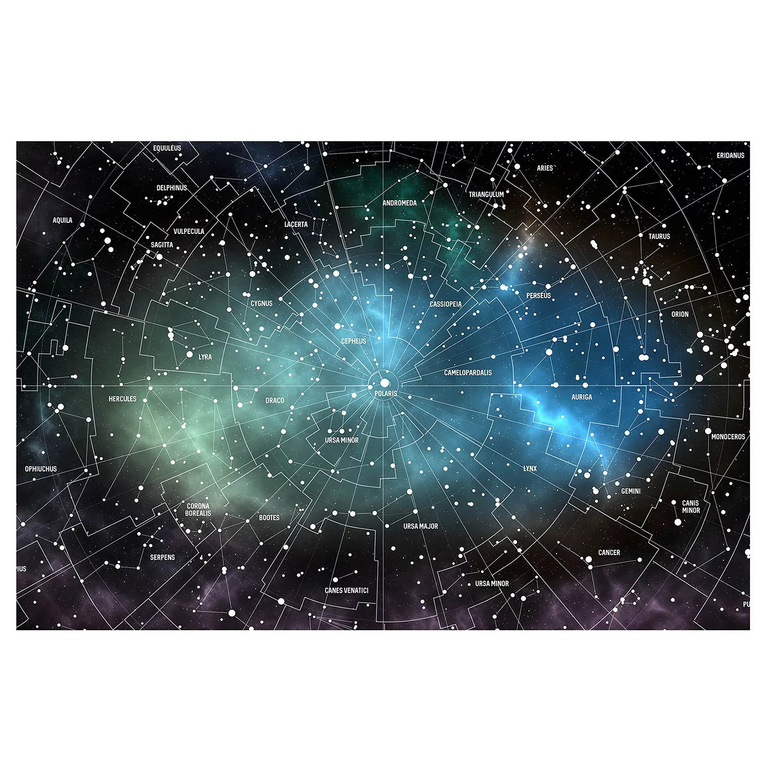 Bilderwelten Mustertapete Sternbilder Karte Galaxienebel schwarz Gr. 432 x günstig online kaufen