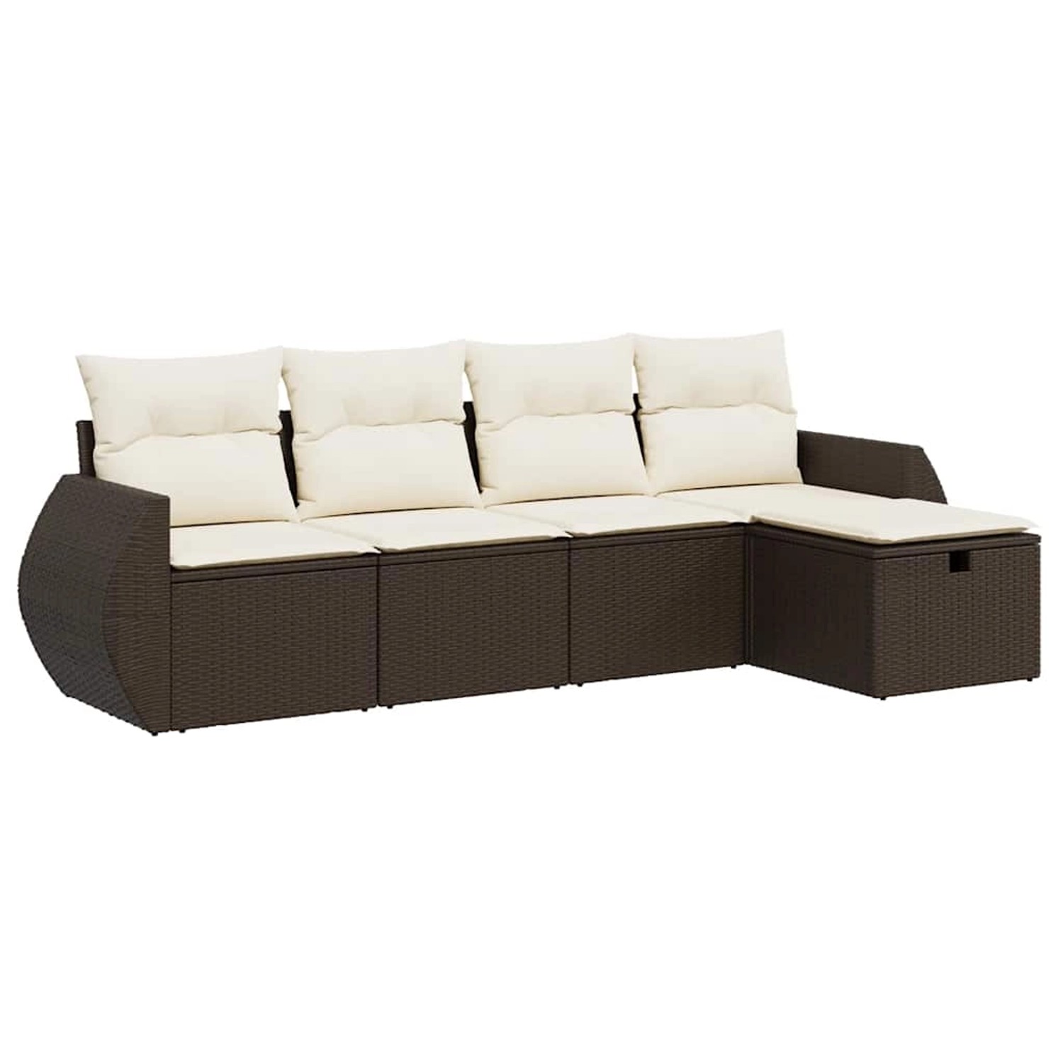 vidaXL 5-Tlg Garten-Sofagarnitur mit Kissen Braun Poly Rattan 3325569 günstig online kaufen
