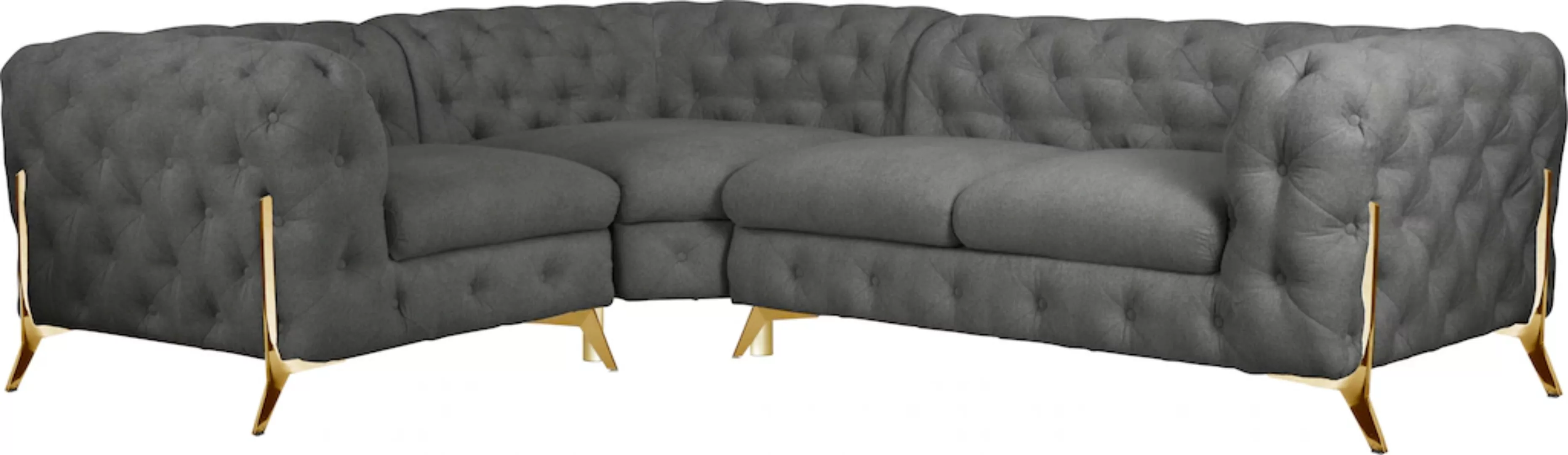 Leonique Chesterfield-Sofa "Amaury L-Form", moderne Chersterfield-Optik, Br günstig online kaufen