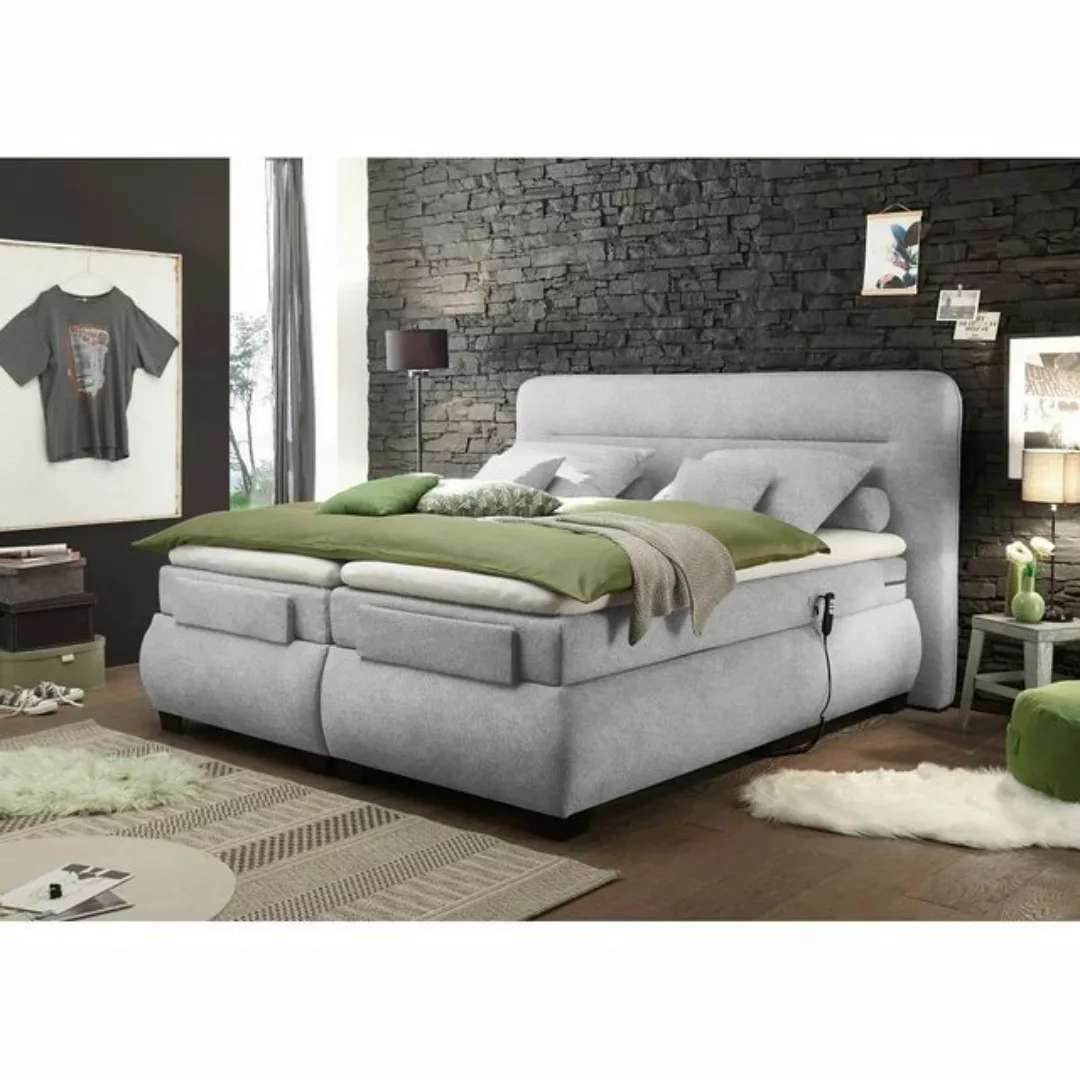 Boxspringbett 180x200 cm elektrisch verstellbar EDIRNE-09 in Uran 01 silver günstig online kaufen