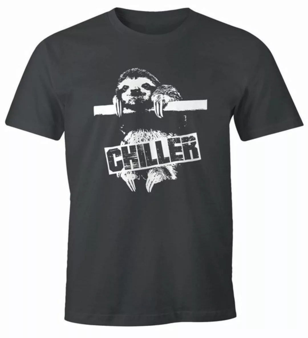 MoonWorks Print-Shirt Lustiges Herren T-Shirt Faultier Born Chiller Sloth F günstig online kaufen