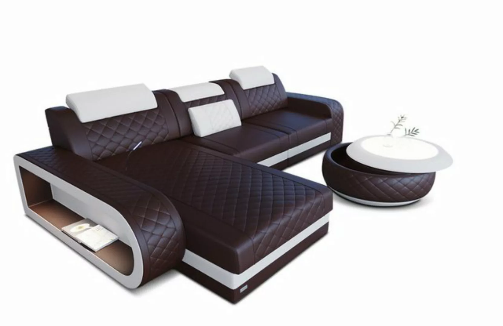 Sofa Dreams Ecksofa Leder Sofa Berlin L Form Ledersofa Ledercouch, Couch, m günstig online kaufen