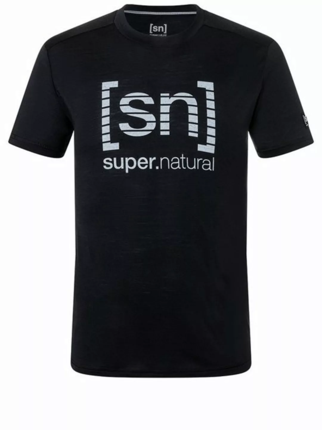 SUPER.NATURAL T-Shirt für Herren, Merino GRID LOGO gestreift, atmungsaktiv günstig online kaufen