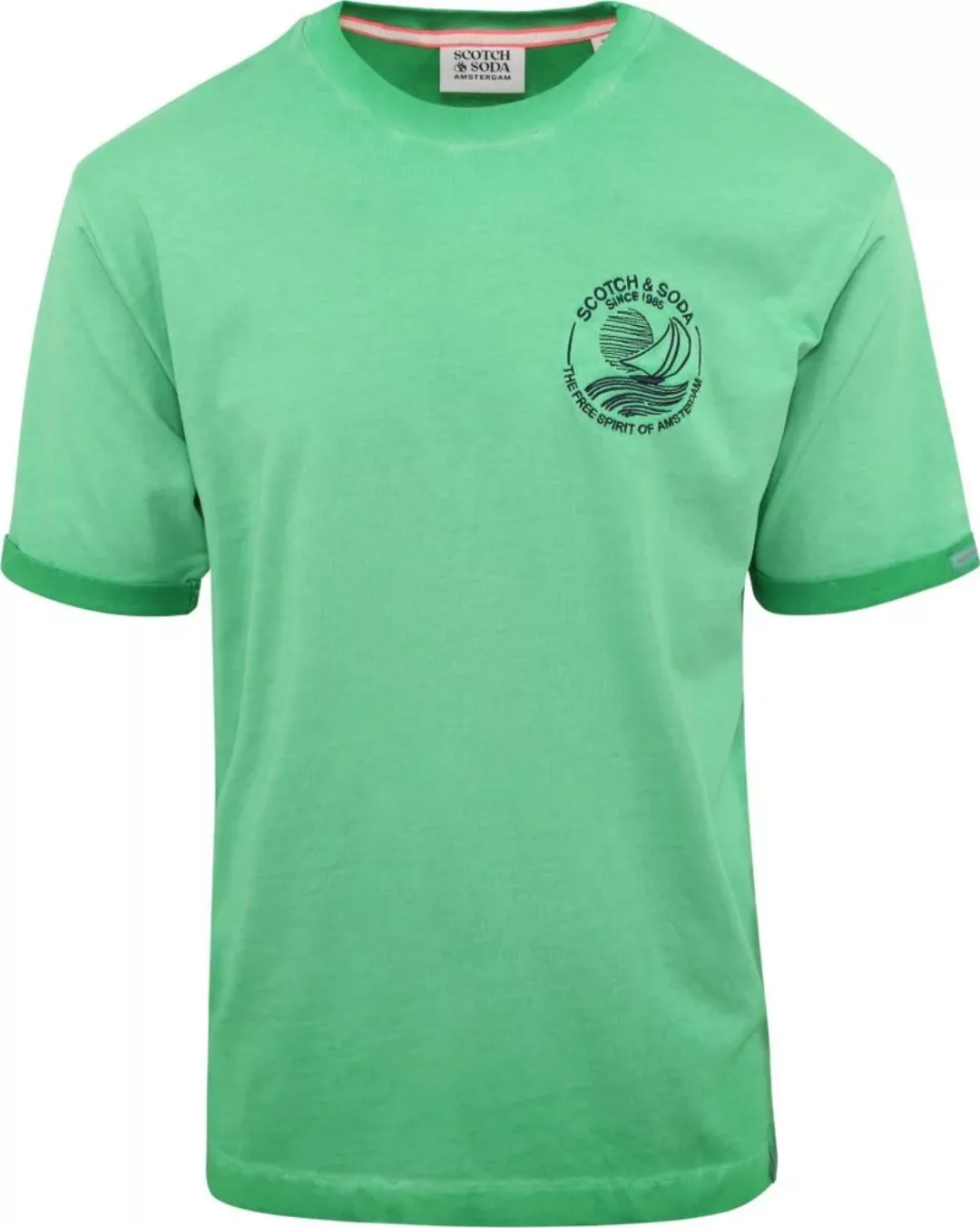 Scotch & Soda T-Shirt Logo Grün - Größe M günstig online kaufen
