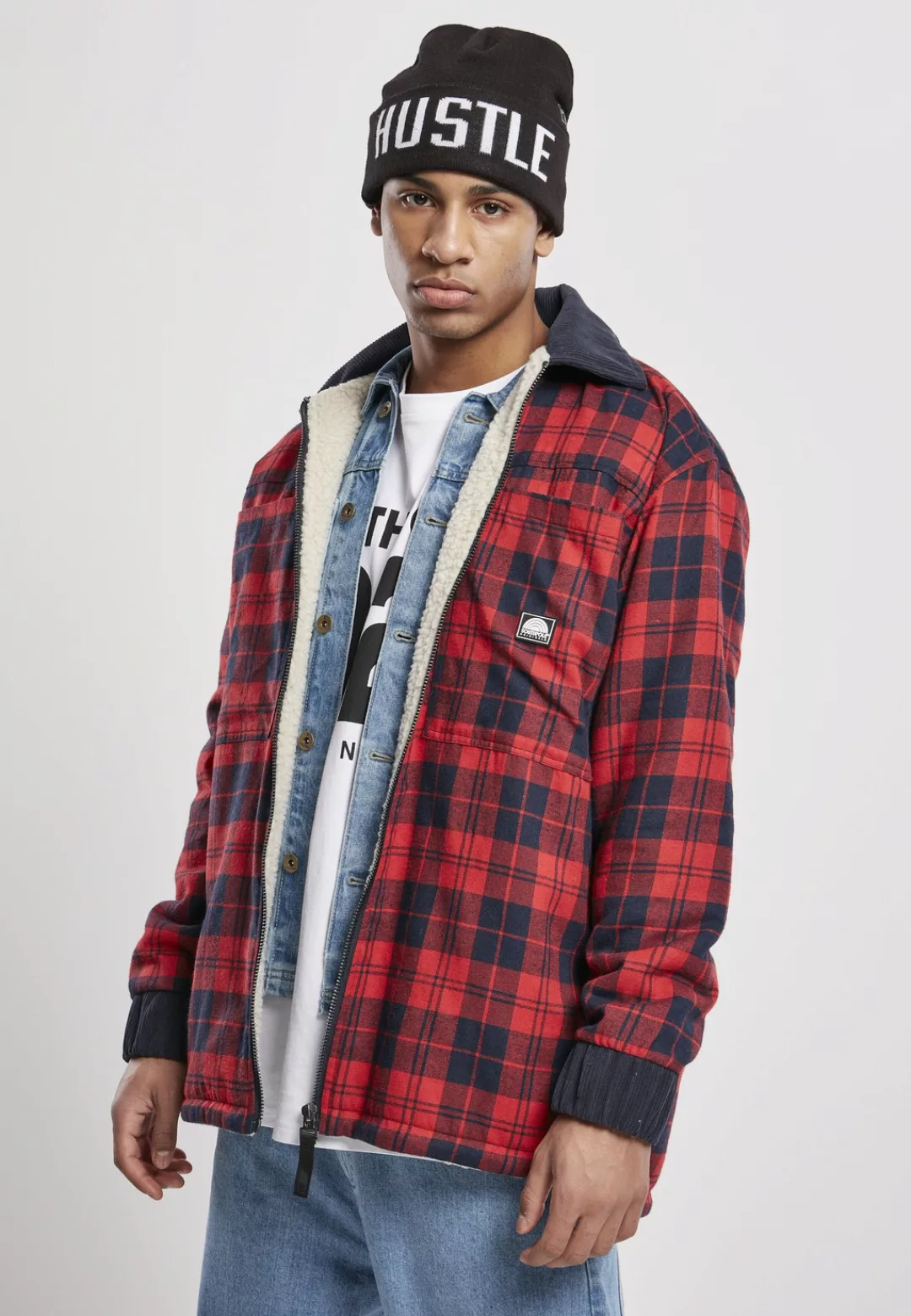 Southpole Allwetterjacke "Southpole Herren Southpole Check Flannel Sherpa J günstig online kaufen