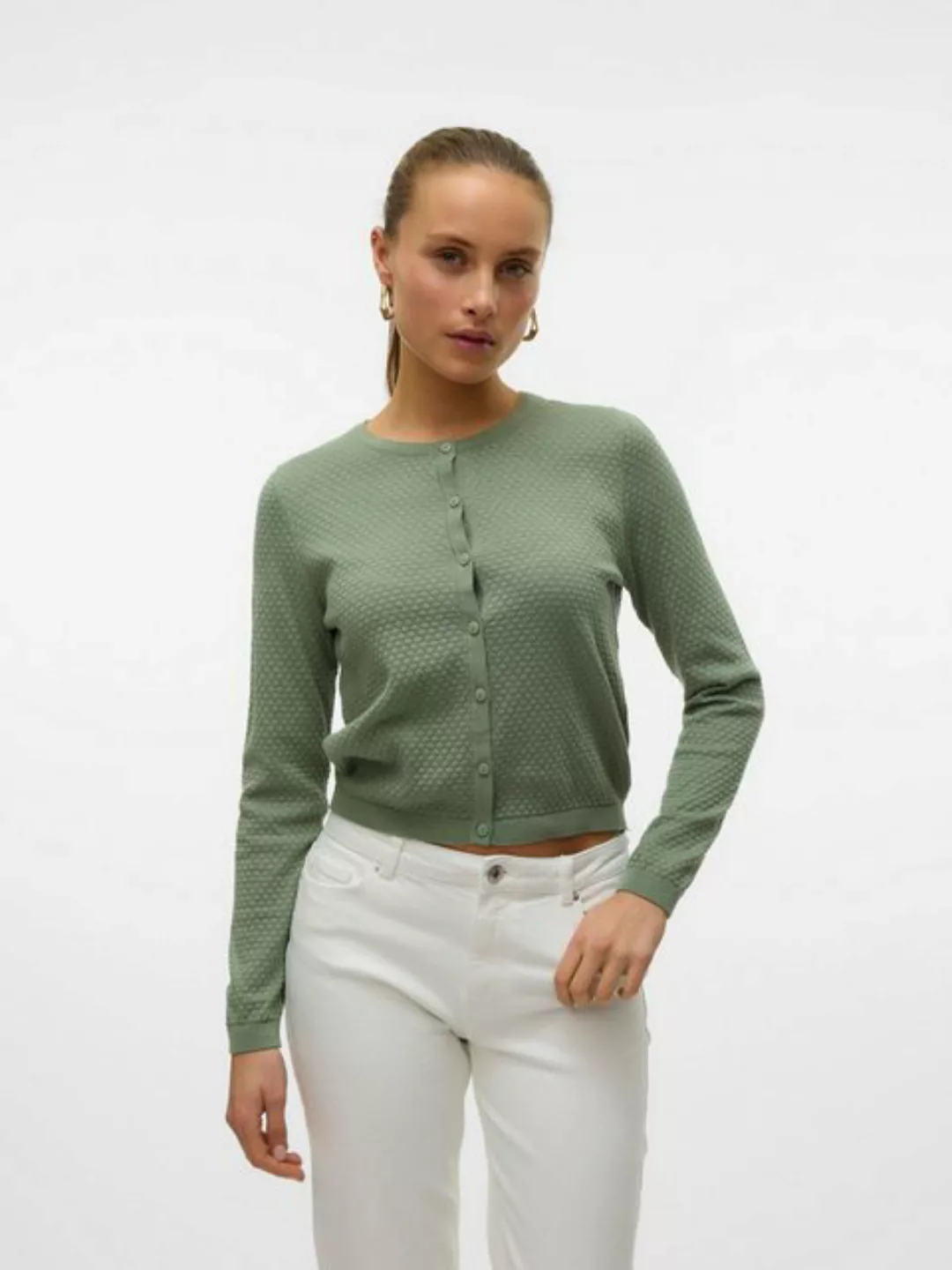 Vero Moda Cardigan Gemütlicher Grobstrick Cardigan Waffel Strick Muster VMC günstig online kaufen