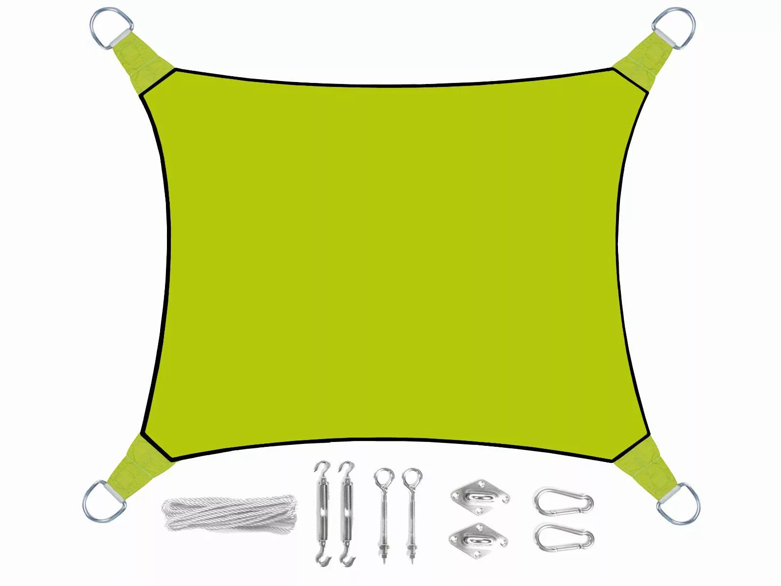 PEREL Sonnensegel, rechteckig 2x3m 3x4m Balkon günstig online kaufen