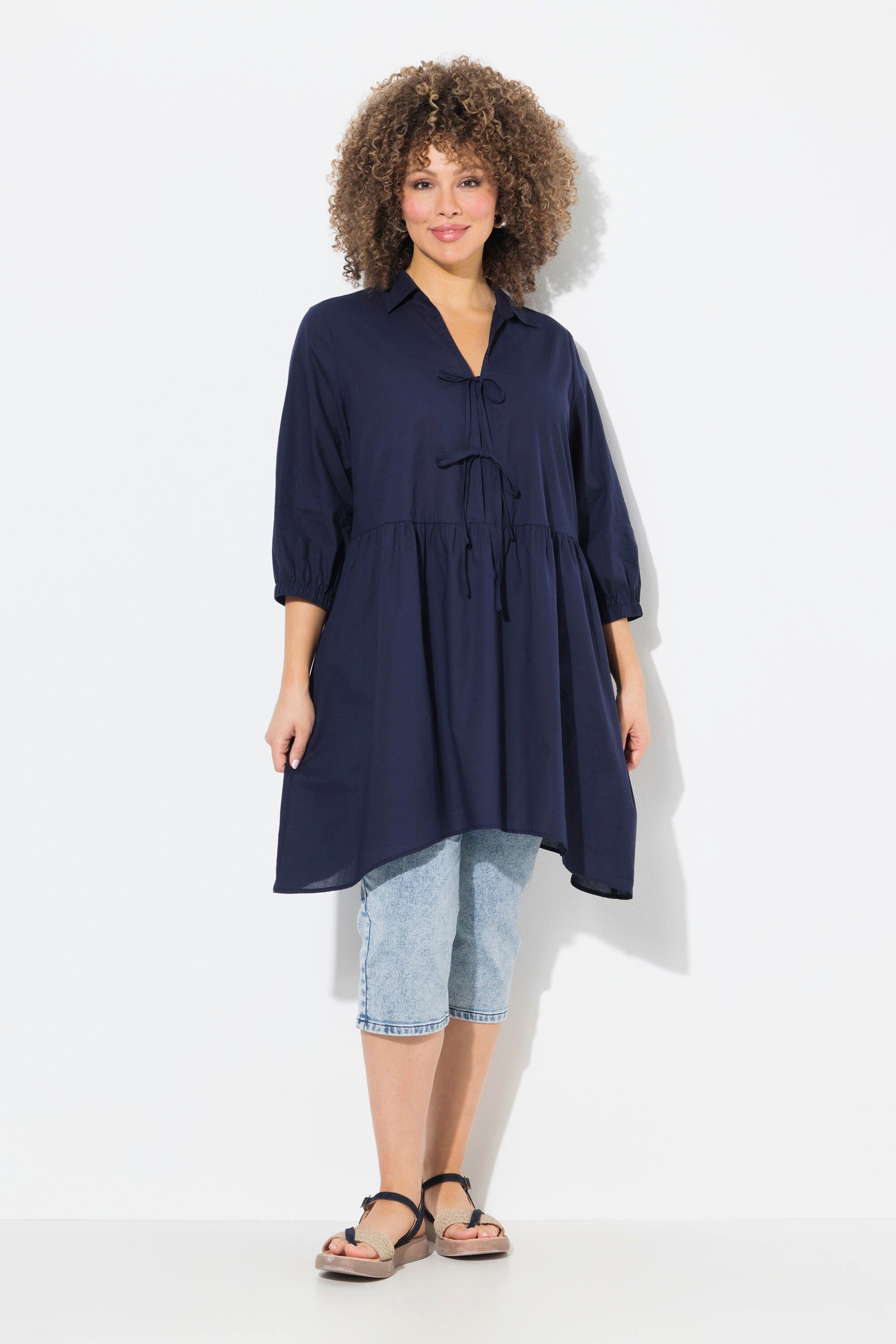 Ulla Popken Longbluse Bluse Zipfelsaum A-Linie günstig online kaufen
