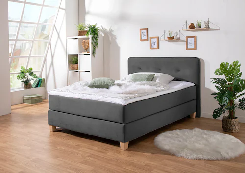 Home affaire Boxspringbett "Fargo", inkl. Topper, in 3 Matratzenarten, in S günstig online kaufen